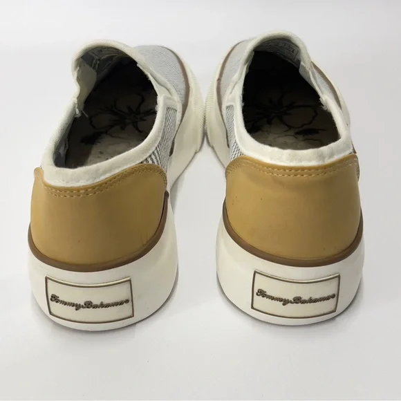 TOMMY BAHAMA Women’s Size 6 1/2 Canvas Striped Slip On Sneakers Shoes - Picture 4 of 10